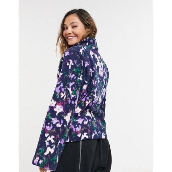adidas Jackets & Blazers - ADIDAS ORIGINALS BELLISTA LOGO FLEECE IN NAVY FLORAL